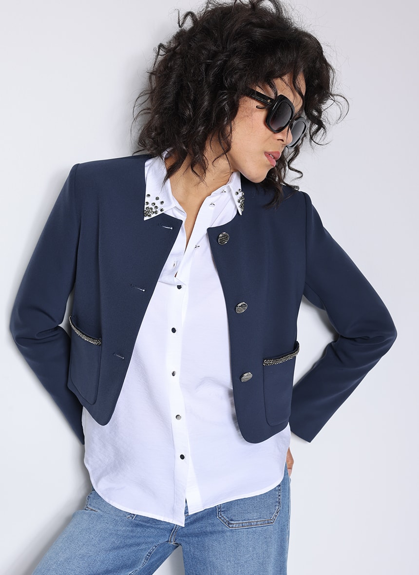 Kurzer Blazer blau